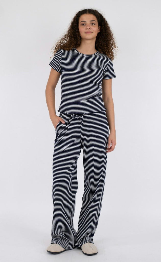 Neo Noir Bukser - Geri Stripe - Dark Navy