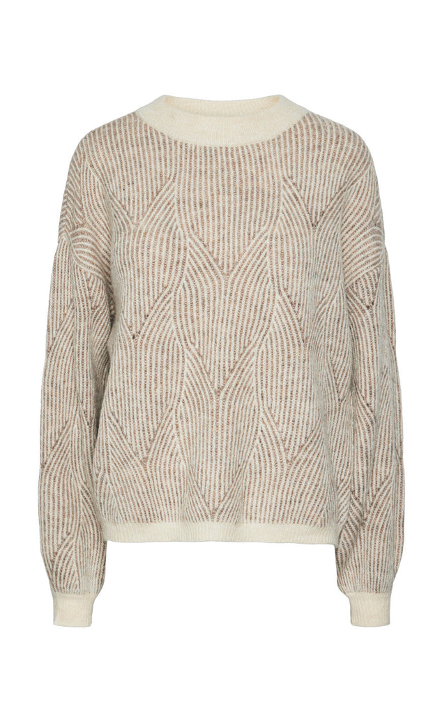 Pieces Sweater - Jenna - Whitecap Gray/Taupe Gray