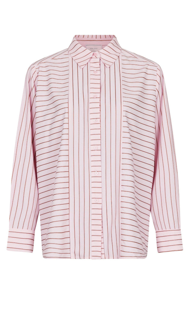 Neo Noir Skjorte - Gili Multi Stripe - Light Pink